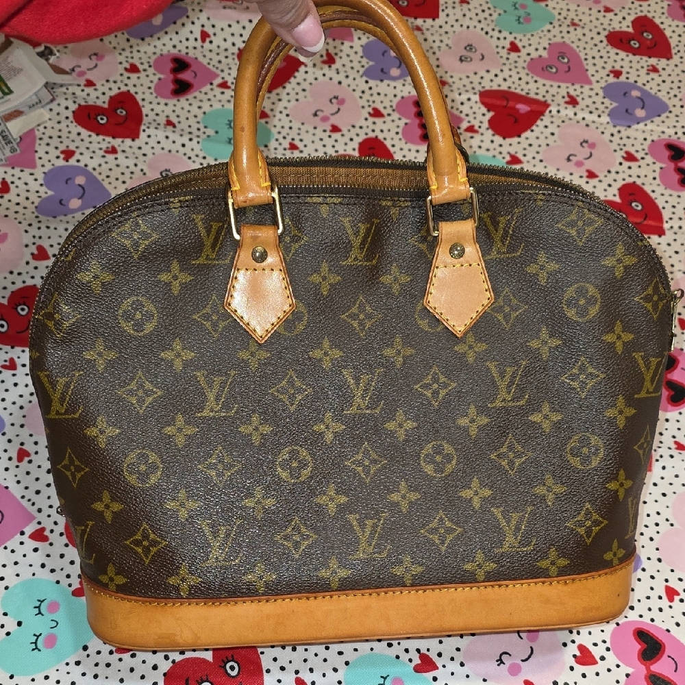 Louis Vuitton Monogram Satchel with Tan Accents - Picture 1 of 5